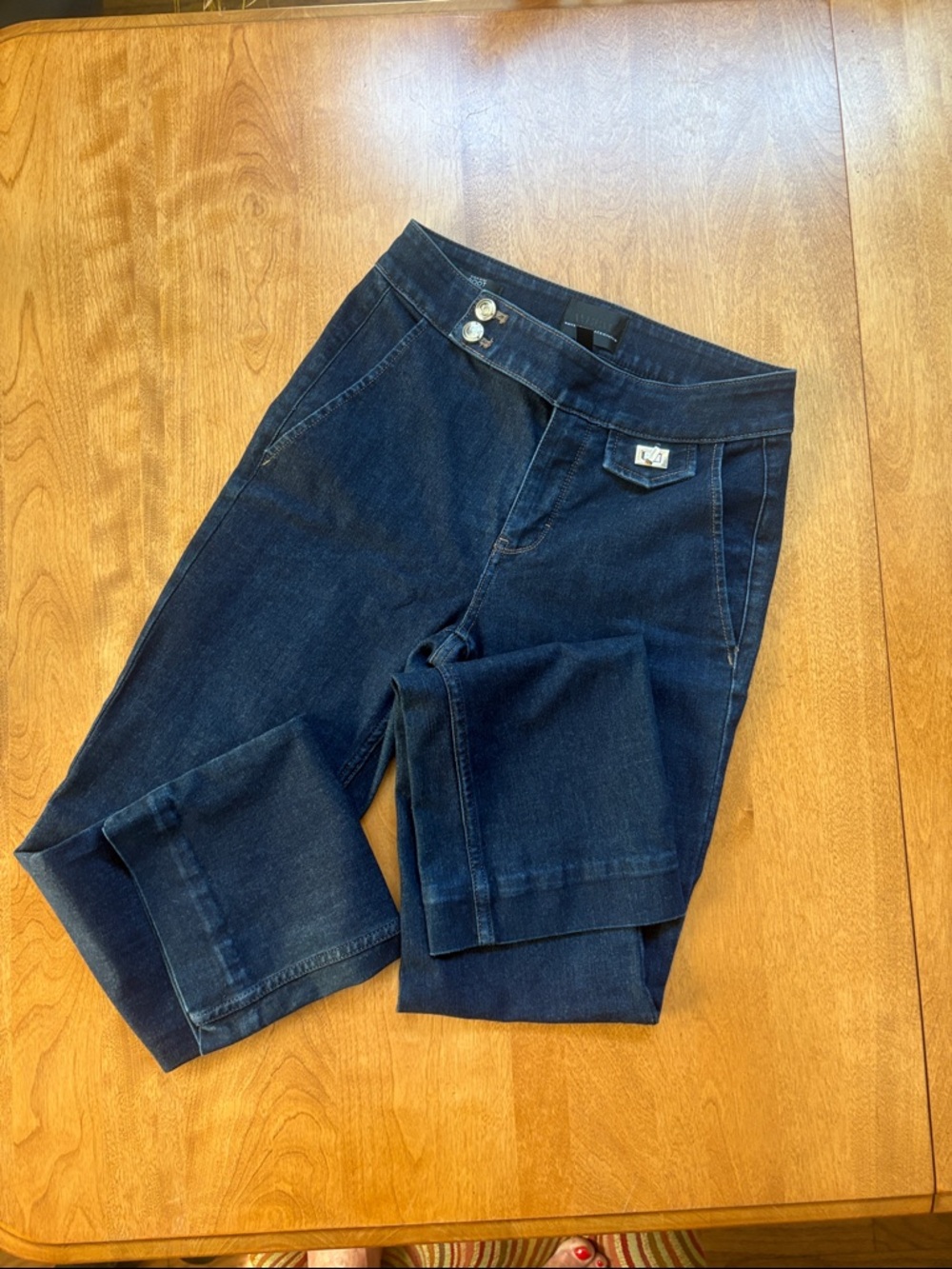 White House Black Market High-Rise Bootcut Jeans in Dark Indigo